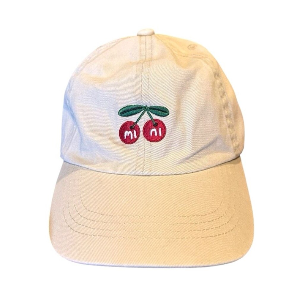 David and Young women's hat Cap Mi Ni embroidered Cherries Tan beige outdoors